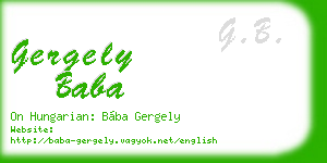 gergely baba business card