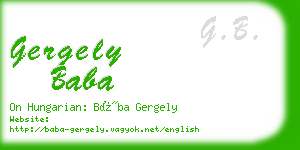 gergely baba business card